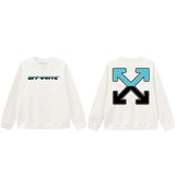 Off OW White Sweatshirt blue and white blocks