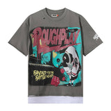 Rough play direct injection hip hop printing hot diamond washed pure cotton t-shirt g