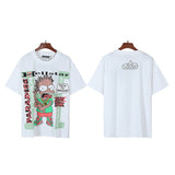 Men's short-sleeve t-shirt - washed print with hotfix rhinestones - 100% cotton - premium quality
