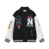 Varsity Jacket Vintage Towel Embroidery Baseball Uniform Loose