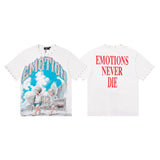 Mixed emotion t-shirt men's rhinestone printing g pure cotton printing