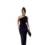Women Dresses Summer One-Shoulder Sleeveless Dress Dress