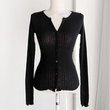 Women Long Sleeve Shirt Button Cardigan Coat V-neck Top for Women