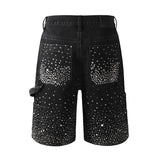 Purple Brand Denim Shorts Rhinestones