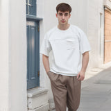 Men T Shirts Vintage Pocket Short Sleeve