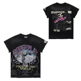 Rough play direct injection street printing hot diamond washed pure cotton t-shirt g