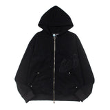 Hip-hop hoodie american high street street embroidered letter hot diamond cardigan terry hooded sweatshirt hoodie outwear