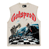 Hip hop tank top american high street rock street skull chess west coast rap vest sweatshirt trendy