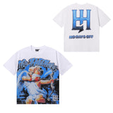 Life hustlers hot diamond direct injection retro printing pure cotton t-shirt g