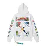 Off OW White Hoodie Colorful graffiti