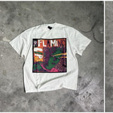 Yao888 Vintage Streetwear Band Punk Washed Old Casual Short