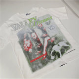 Vale forever washed t-shirt for men - direct-to-garment hip hop print, 100% cotton