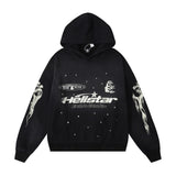 HS Hoodie Casual Sweatshirt Sweatpants Suit Distressed