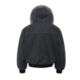 Unisex Down Jacket Men's Winter Fur Collar Padded Jacket