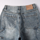Purple Brand Denim Shorts rhinestone
