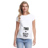 ONE+TWO=Three Graphic T Shirts Pregnancy Announcement