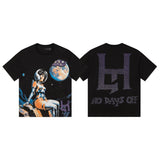 Life hustlere short sleeve t-shirt men's pure cotton street printing