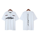 Men's short-sleeve t-shirt - washed print with hotfix rhinestones - premium cotton - high quality