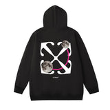 Off OW White Hoodie Earth and Moon orbit