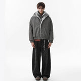 Unisex Down Jacket Winter Men's Fleece Collar Warm Padded Jacket