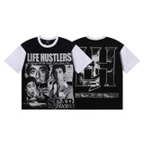 Life hustlers direct injection hip hop printingpure cotton t-shirt g
