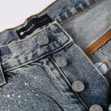 Purple Brand Denim Shorts rhinestone
