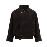 Unisex Down Jacket Autumn Vintage Suede Cotton Jacket