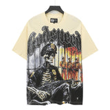 Men's youth t-shirt with rhinestone print, 100% cotton, american retro style