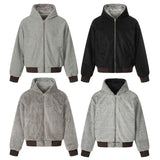 Unisex Down Jacket Winter Double Sided Fleece Hooded Jacket Men