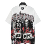 Men's youth t-shirt with rhinestone print, 100% cotton, american retro style