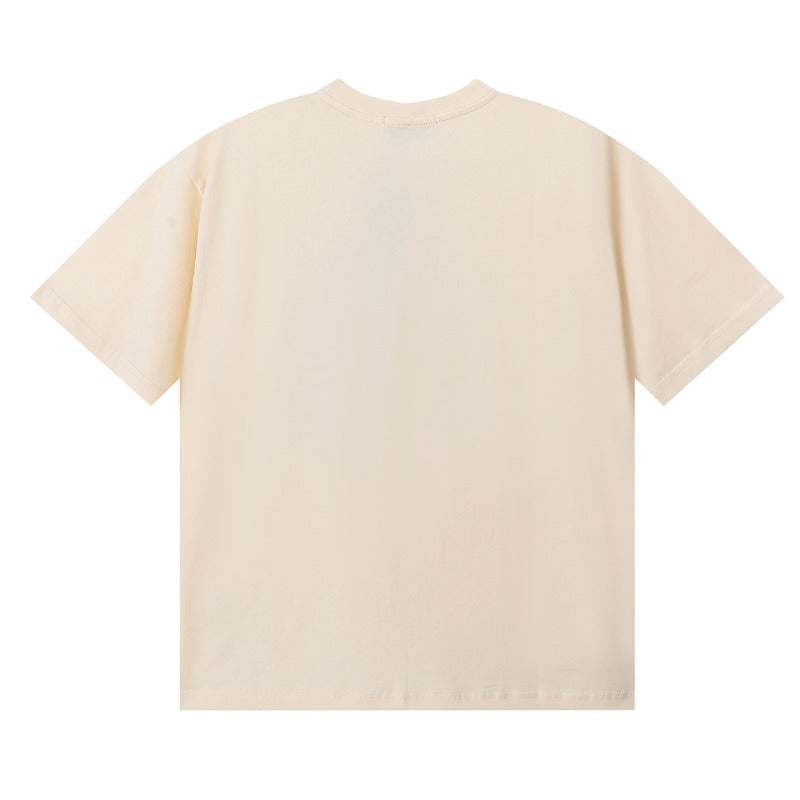 American style satoshi letter print 100% cotton t-shirt