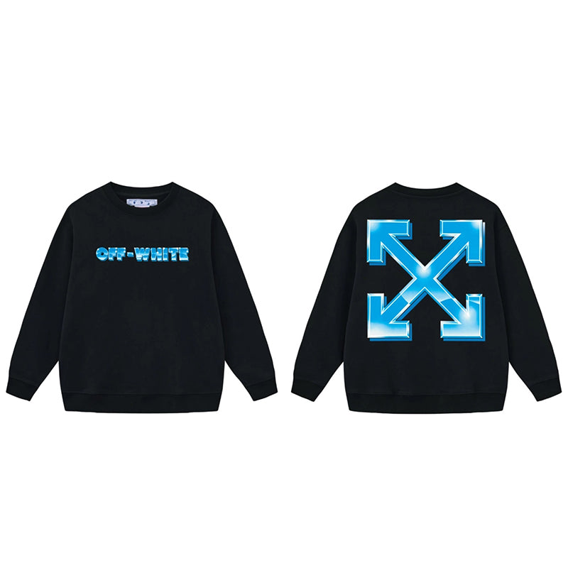 Off OW White Sweatshirt Blue 3D Cube