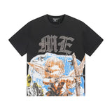 Mixed emotion men's t-shirt - short sleeve, rhinestone print, 100% cotton