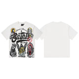 Men's t-shirt short sleeve hip hop printing g pure cotton printing hot diamond