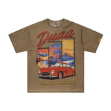 Printingretrovale foreverpure cotton t-shirt washed and distressed g