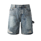 Purple Brand Denim Shorts rhinestone
