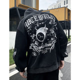 HS Hoodie Vintage Distressed Heavy Velvet Padded Loose