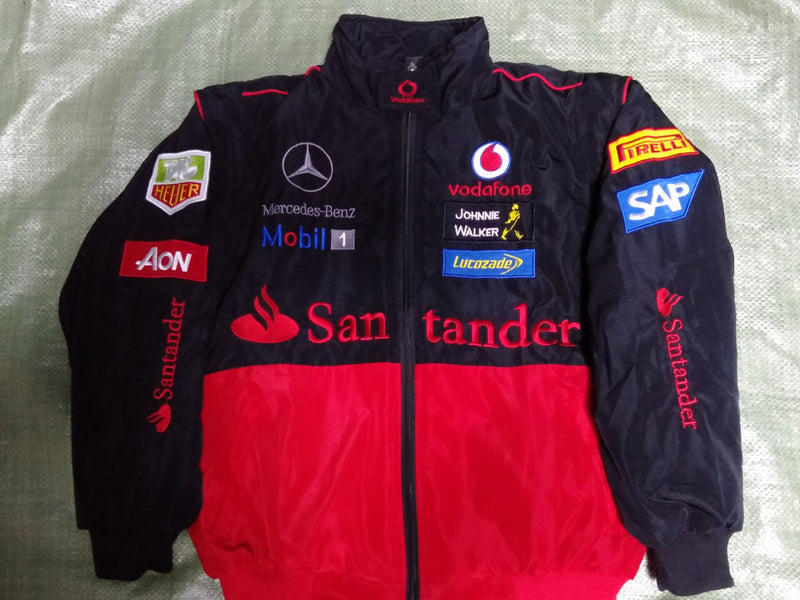 F1 Racing Suit Racing Suit College Style/Retro Style Autumn and Winter Cotton-Padded Coat Embroidery