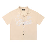 Mixed Emotion T-Shirt Embroidered Lapel Short Sleeve Shorts