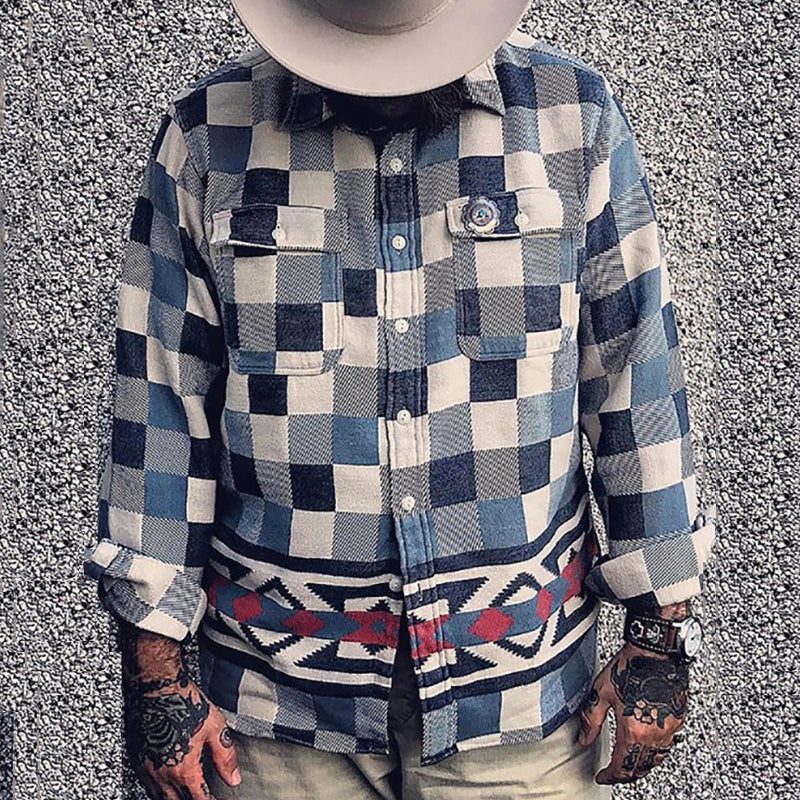 Men Jack Casual Fashion Plaid Open Lining Coat Men