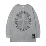 Men Long Sleeve Shirt Loose Long Sleeve T-shirt All-Matching Printed Casual