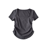 Women's T-Shirt Short-Sleeved T-shirt Women's Spring and Summer All-Match Slim Bottoming Shirt Top