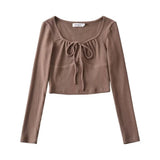 Women T-Shirt Top Women's Autumn and Winter Slim Fit Long-Sleeved T-shirt