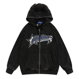 Men Hoodie Hooded Jacket Men's Loose Spring and Autumn Embroidered Cardigan Sweater