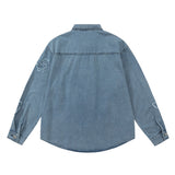 Men Denim Jacket Men's Spring and Autumn Loose Casual Long Sleeves Shirt Jacket