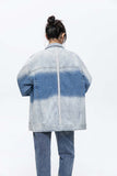 Unisex Jacket Autumn Gradient Color Block Denim Jacket Women's Clothing
