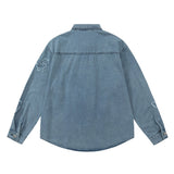 Men Denim Jacket Men's Spring and Autumn Loose Casual Long Sleeves Shirt Jacket