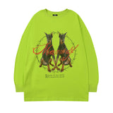Men Long Sleeve Shirt Loose Long Sleeve T-shirt All-Matching Printed Casual