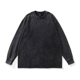 Men Long Sleeve Shirt Washed and Worn Long Sleeve T-shirt Men's All-Match Bottoming Shirt Top