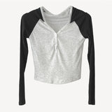 Women Long Sleeve Shirt Women's Short Hood Top